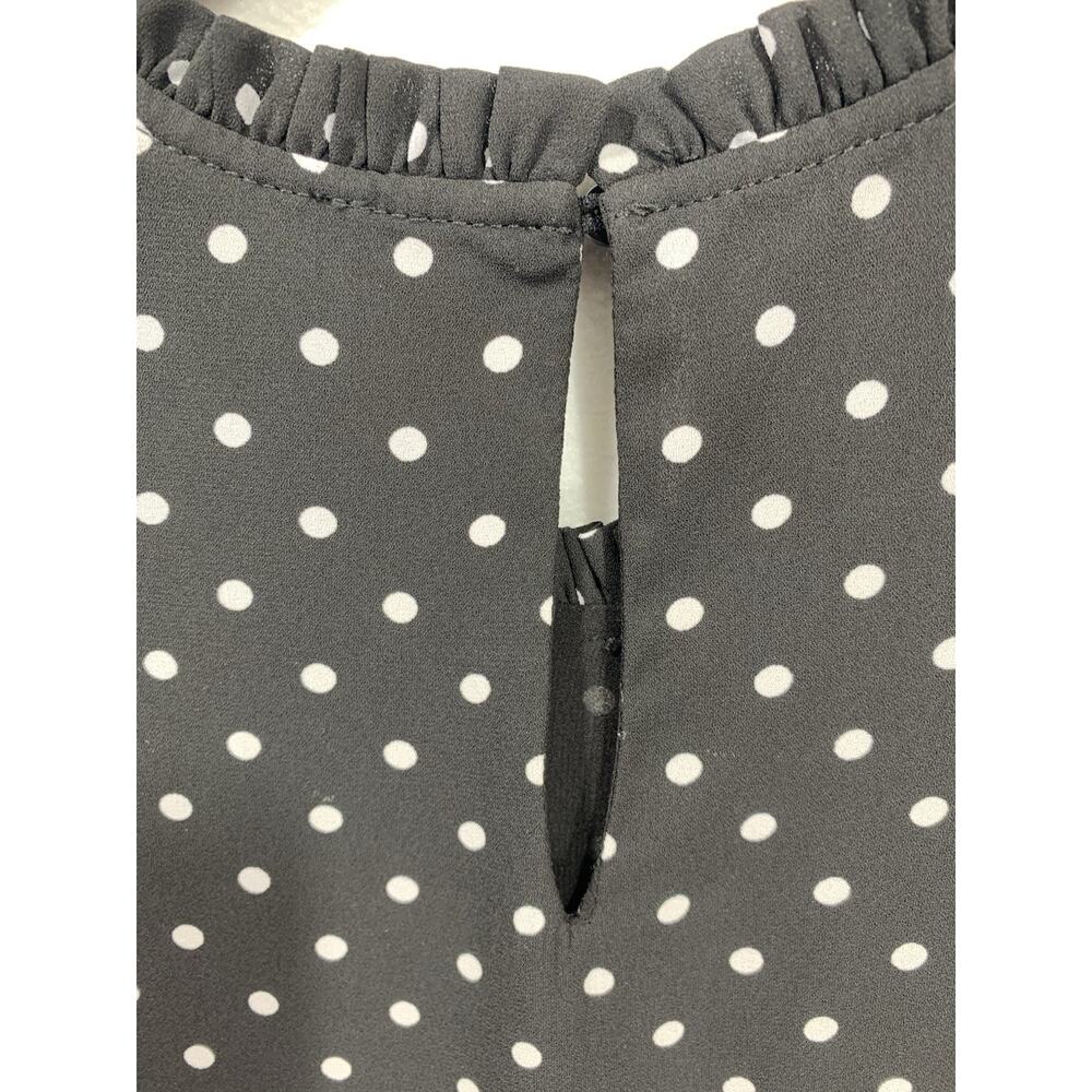 Katherine Barclay Polka Dot Dress Womens 2 Black White Ruffle Shift MD6556L - Picture 5 of 7